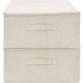 vidaXL Opbergboxen 2 st 70x40x18 cm stof crèmekleurig