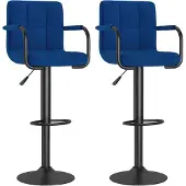 vidaXL Barkrukken 2 st stof blauw