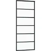 vidaXL Schuifdeur 76x205 cm ESG-glas en aluminium zwart