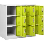 vidaXL Lockerkast 90x45x92,5 cm staal lichtgrijs en groen