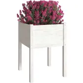 vidaXL Plantenbakken 2 st 50x50x70 cm massief grenenhout wit