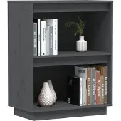 vidaXL Wandkast 60x34x75 cm massief grenenhout grijs