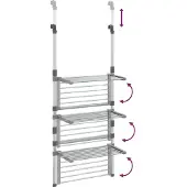 vidaXL Droogrek 3-laags hangend aluminium