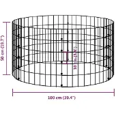 vidaXL Gabion paal rond Ø100x50 cm gegalvaniseerd staal