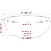 vidaXL Wasbak 30x12 cm gehard glas zwart