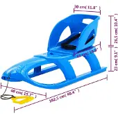 vidaXL Slee met zitje 102,5x40x23 cm polypropeen blauw