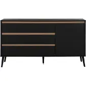 EURO BABY Sterre Commode XL Zwart / Oak