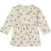 Noppies baby baby jurk Norton met katoen ecru/groen/bruin All over print - maat 50