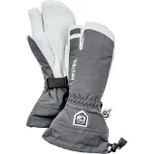 Hestra Army Leather Heli Ski, 3-vinger skihandschoenen grijs
