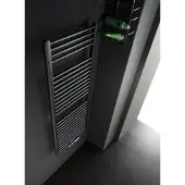 Instamat Rondo Lux handdoekradiator 149x50.7cm zwart mat 723W