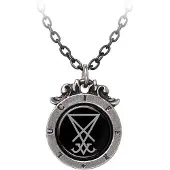 Alchemy Gothic - Gothic Halsketting - Seal of Lucifer - voor Vrouwen - zwart-zilverkleurig - Maat Standard