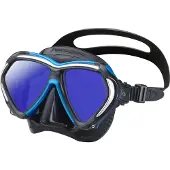 Tusa Paragon – Premium duikmasker met dubbele lens, hoge weerstand, CrystalView-lenzen met UV420 en antireflecterende behandeling, helder zicht en comfortabel draagcomfort – Zwart/Blauw – M2001SQB FBA