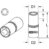 Ks Tools 918.3978, Doppen, 3/8 inch, Metrisch, 1 kop, E12, Chroomvanadiumstaal