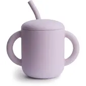 Mushie Oefenbeker met rietje | Soft Lilac