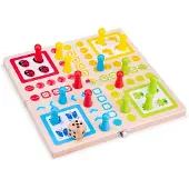 New Classic Toys Houten Bordspel Ludo - Klassiek Spel - Bordspel voor Kinderen - Opvouwbaar Spelbord
