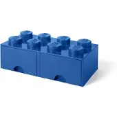 LEGO Opbergbox met 2 Lades Brick 8 Blauw
