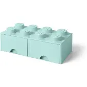 LEGO Opbergsteen met 8 noppen en 2 lades - zeeblauw