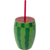 GoDan S.A Meloen drinkbeker met rietje | tropische cocktail (rood en groen)