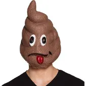 Fun Latex masker shithead (bruin)