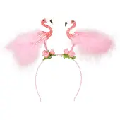 Boland - Diadeem Flamingo's - Één maat - Volwassenen - Unisex - Dieren - Hawaii - Tropisch - Zomer