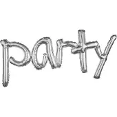 Amscan "Party" Zilver FolieBallon, 93 x 40 cm