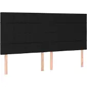 vidaXL Hoofdbord zwart 200x5x118/128 cm stof