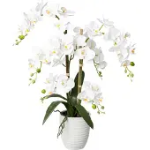 Kopu kunstbloem orchidee 67 cm in bloempot rond phalaenopsis