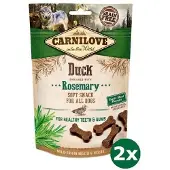 Carnilove 2x200 gr soft snack eend / rozemarijn hondensnack