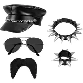 Boland Rocker set luxe | verkleedset biker (zwart en zilver)