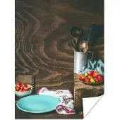 PosterMonkey Poster Rustiek - Fruit - Keukengerei - Aardbei - 60x80 cm - Kerstversiering - Kerstdecoratie voor binnen - Kerstmis