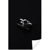 PosterMonkey Poster Zwart - Camera - Design - Wit - 20x30 cm - Kerstversiering - Kerstdecoratie voor binnen - Kerstmis