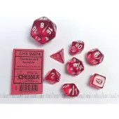 Chessex Mini Polydice Dobbelsteen Set Rood (7 stuks)