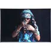 Ptmd collection PTMD Melani Glass Art wall picture woman blue (Blauw, 120x80cm)