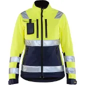 Blakläder 4902-2517 Dames Softshell jack High Vis High Vis Geel/Marineblauw maat M dames