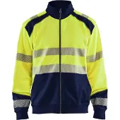 Blakläder Sweatshirt hele rits High-Vis 35582528 | High-Vis Geel/Marineblauw | Maat M - 7330509610275