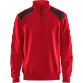 Blakläder 3353-1158 Sweatshirt bi-colour met halve rits Rood/Zwart maat 4XL heren