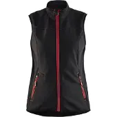 Blakläder Dames softshell bodywarmer 38512516 | Zwart/Rood | Maat S - 7330509647769