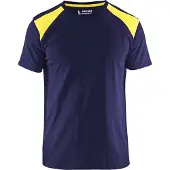 Blakläder T-Shirt bicolour 33791042 | Marine/High-Vis Geel | Maat M - 7330509604182