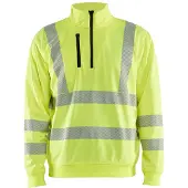 Blakläder High-Vis Sweatshirt halve rits 35642538 | High-Vis Geel | Maat XL - 7330509831489