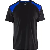Blakläder 3379-1042 T-shirt bi-colour Zwart/Korenblauw maat XS heren