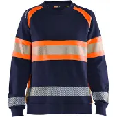 Blakläder 3409-1158 Dames Sweatshirt High Vis Marineblauw/Oranje maat XXXL dames