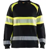 Blakläder 3409-1158 Dames Sweatshirt High Vis Zwart/High Vis Geel maat XL dames