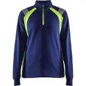 Blakläder Dames Sweatshirt halve rits Visible 34031158 | Marine/High-Vis Geel | Maat XL - 7330509815519