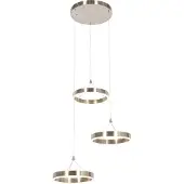 QAZQA Hanglamp staal rond incl. LED 3-staps dimbaar 3-lichts - Lyani