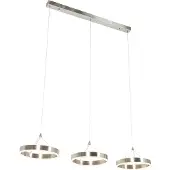QAZQA Hanglamp staal langwerpig incl. LED 3-staps dimbaar 3-lichts - Lyani
