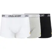 Lyle & Scott Boxershorts 'Barclay' grijs gemêleerd / zwart / wit