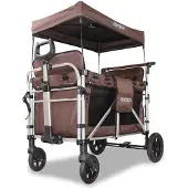 FUXTEC FUXLIFE door , inklapbare bollerwagen - Premium - FX-CTXL900, bruin, met 4 zitplaatsen, dubbele zitplaatsen en 5-punts veiligheidsgordels, ruime binnenruimte en kap, inklapbaar, bruin