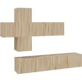 vidaXL 7-delige Tv-meubelset bewerkt hout sonoma eikenkleurig