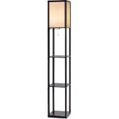 Coast Design Vloerlamp met legplanken | Houten Frame | zwart | 26 x 26 x 160 cm
