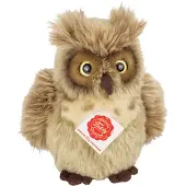 HERMANN Teddy uil grijsbruin-bruin 17 cm